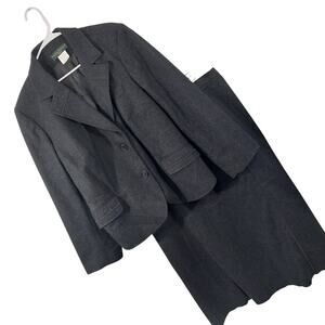 HARVE BENARD! STUNNING WOOL BLEND CHARCOAL GRAY JACKET, SKIRT SUIT, SET! SZ 26W